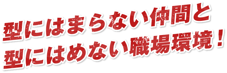 型にはまらない仲間と型にはめない職場環境!